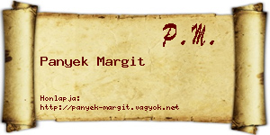 Panyek Margit névjegykártya